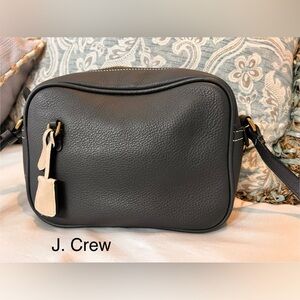 J. Crew Gray Leather Crossbody Bag EUC